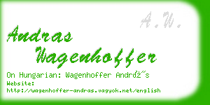 andras wagenhoffer business card